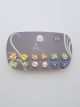 6 Pairs of Allusions Multi coloured Flower Stud Earrings