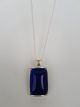 Allusions Silver Toned Blue Jewel Pendant Necklace