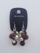 Allusions Brown Wooden Look and Silver Bead Earrings 