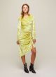 Miss Selfridge Chartreusse Velvet Shift Dress SIZE 8