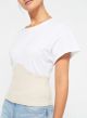 Miss Selfridge White Ruched Corset T-Shirt UK SIZE 10