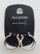 Allusions Silver Plated Crossover Hoop Earrings