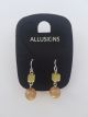 Allusions Yellow and Tan Short Drop Earrings
